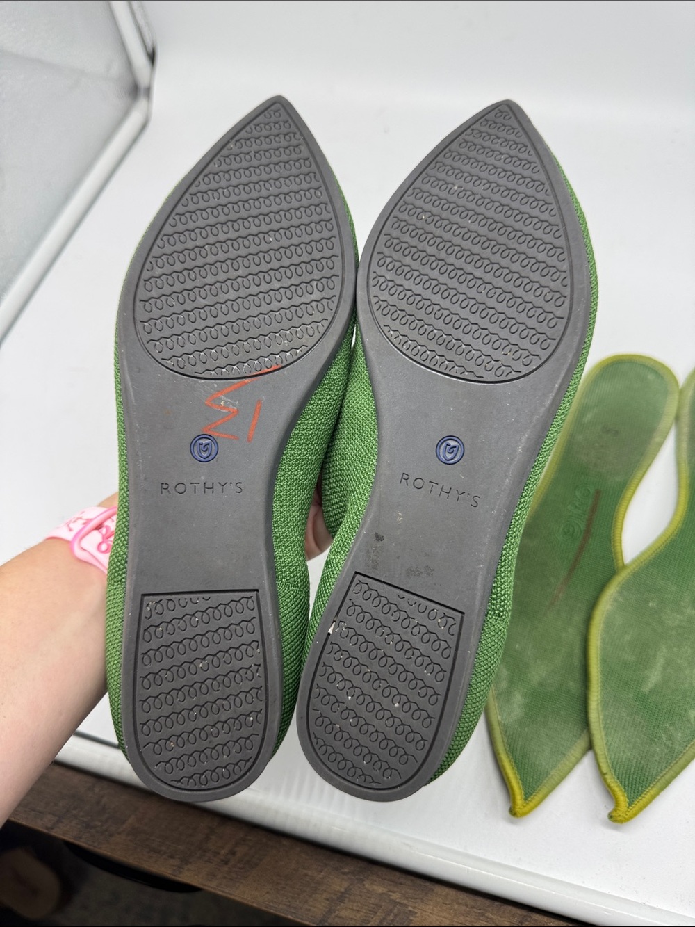 Rothy’s Willow Pointed Toe Flats Green Size 9.5 - Picture 6 of 15